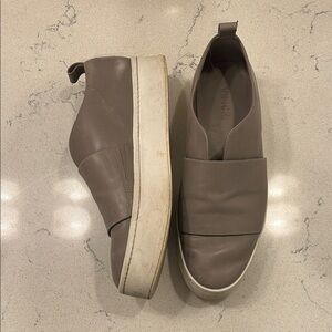 VINCE Slip-On Platform Sneakers in Taupe